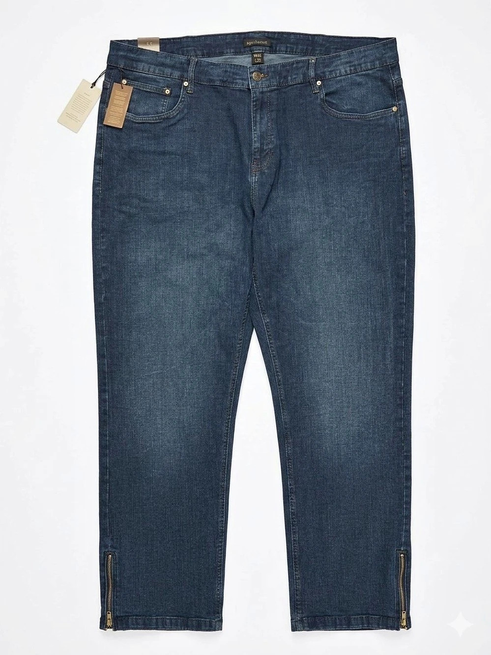 New Britches Men Straight Leg Blue Jeans Waist 46W 30L Streetwear Big Tall Grail
